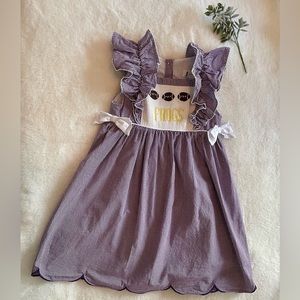 Boots and Bows - TCU Football - Smocked Dress - Girls Size 6 - Great Condition